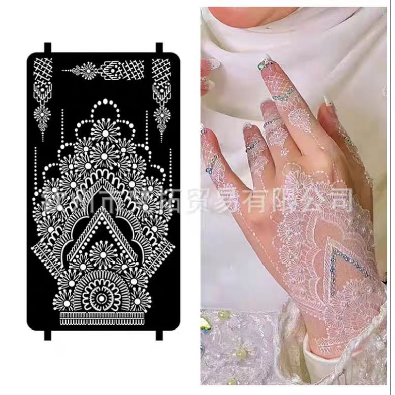 CETAKAN HENNA MEWAH SEPASANG TERBARU/STICKER HENNA SAH SHOLAT