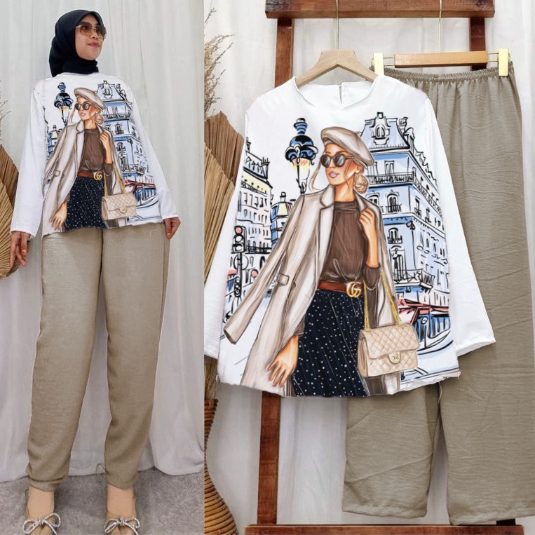 VF - MAIRA SET CRINKLE  JUMBO PRINTING DEPAN VIRAL LD 120