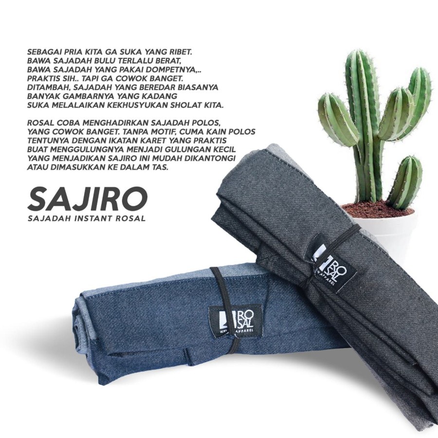 Sajadah Travel SAJIRO ROSAL Sejadah Jeans Polos Lipat