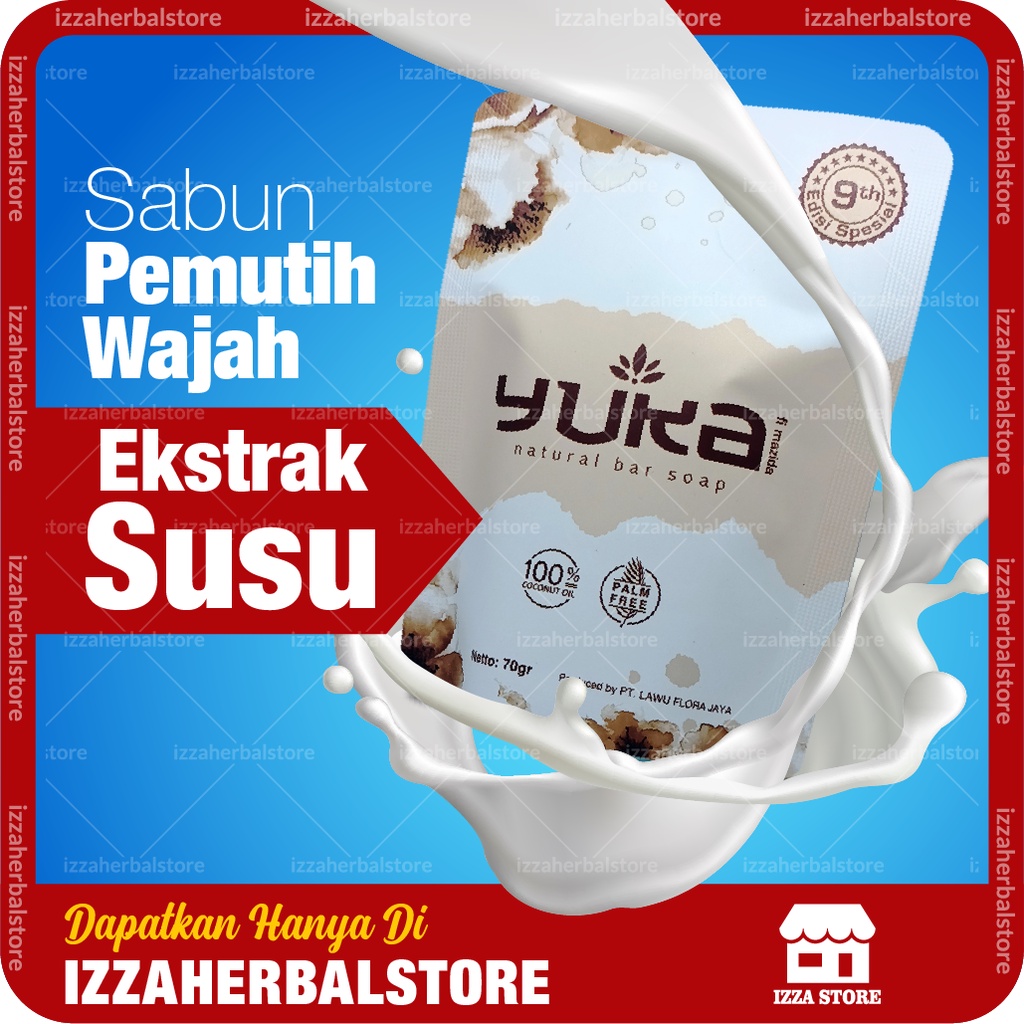 SABUN Pemutih Wajah Badan Pria Wanita YUKA Natural Bar Soap Varian SUSU ORIGINAL ASLI BPOM