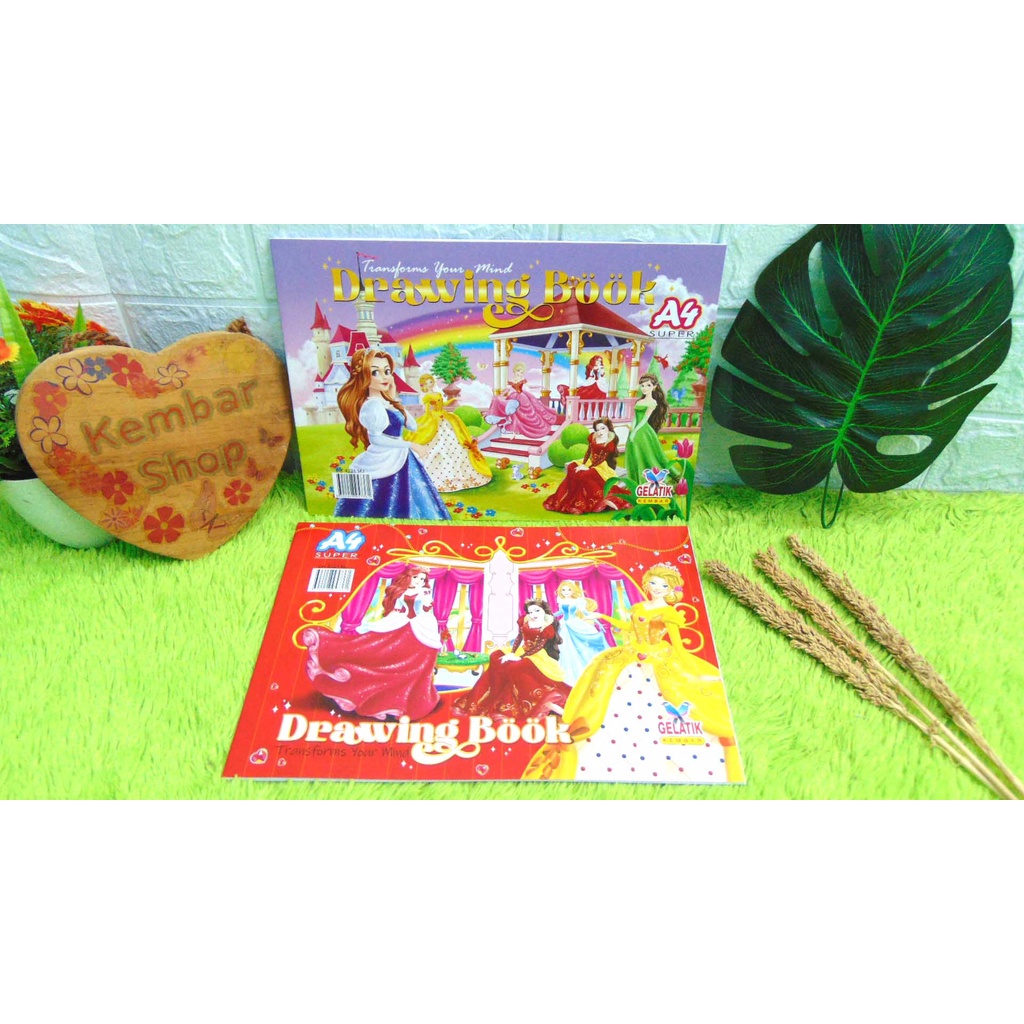 

BK-GBR-A4 Buku Gambar A4 Anak Cewek Perempuan Drawing Book Motif Princess Random