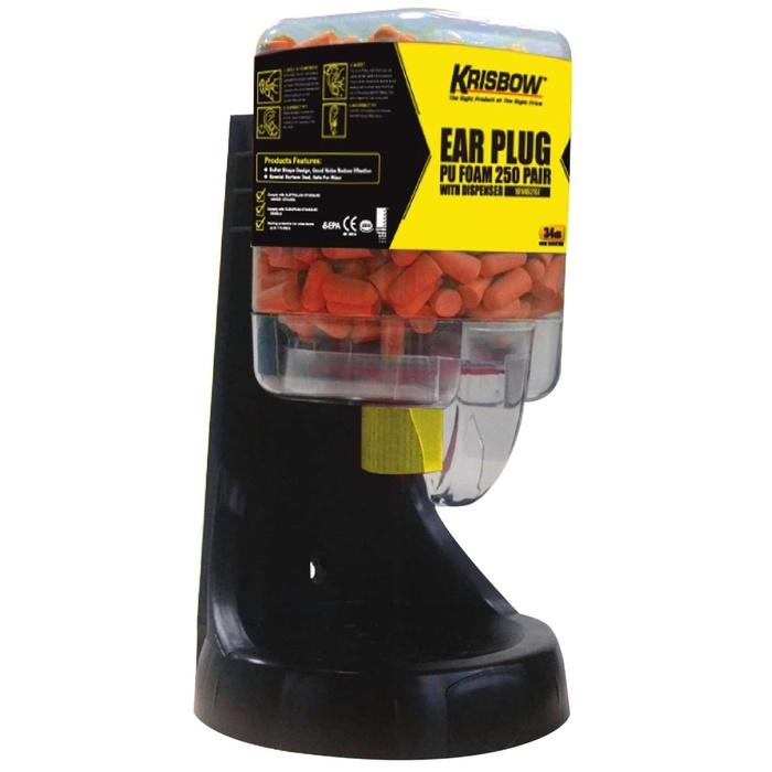 Terlaris Muff Krisbow Ear Plug Pu 250 Pr W/Dispenser Srhp102Pu 10146287