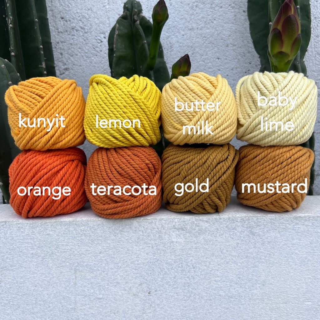 Tali macrame 4mm tali katun cotton rope 100gr ( PART 1 )