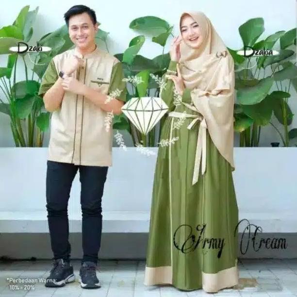 SALE TERBATAS Gamis couple zakia set hijab / couple muslim / gamis couple pasangan / kapel muslim ko