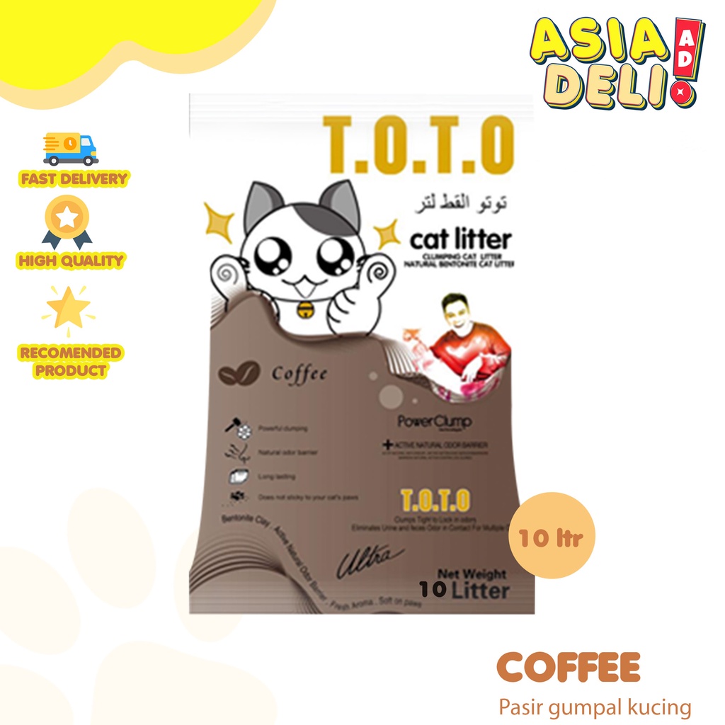 Pasir Kucing Gumpal Wangi TOTO 10L - Pasir Kucing Impor TOTO 10 Liter ( EKSPEDISI )