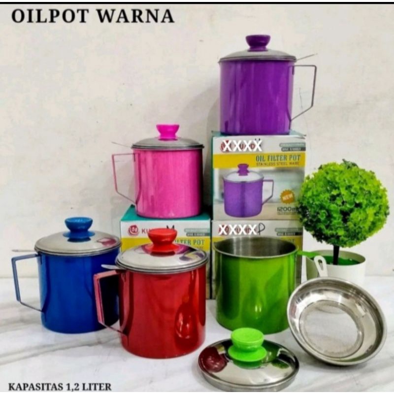saringan minyak oil pot warna/ saringan minyak stainless
