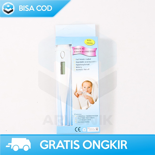 THERMOMETER SUHU TUBUH DIGITAL LED DISPLAY TEPAT AKURAT WITH BEEPER