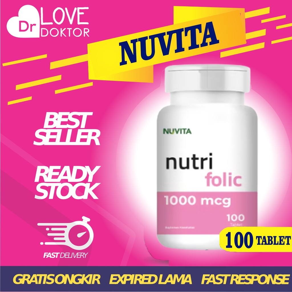 NUVITA NUTRI FOLIC ACID 1000 MCG ASAM FOLAT IBU PROGRAM HAMIL MENYUSUI PROMIL PERKEMBANGAN JANIN 100