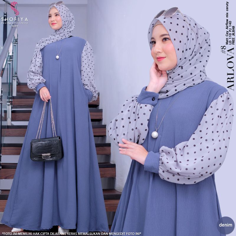 Arlova Dress Set Jilbab Shofiya