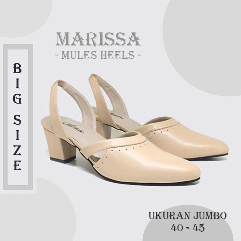 MARISSA X ZAGIB HEELS MULES BIG SIZE | Sepatu Wanita Bustong Pesta Ukuran Jumbo