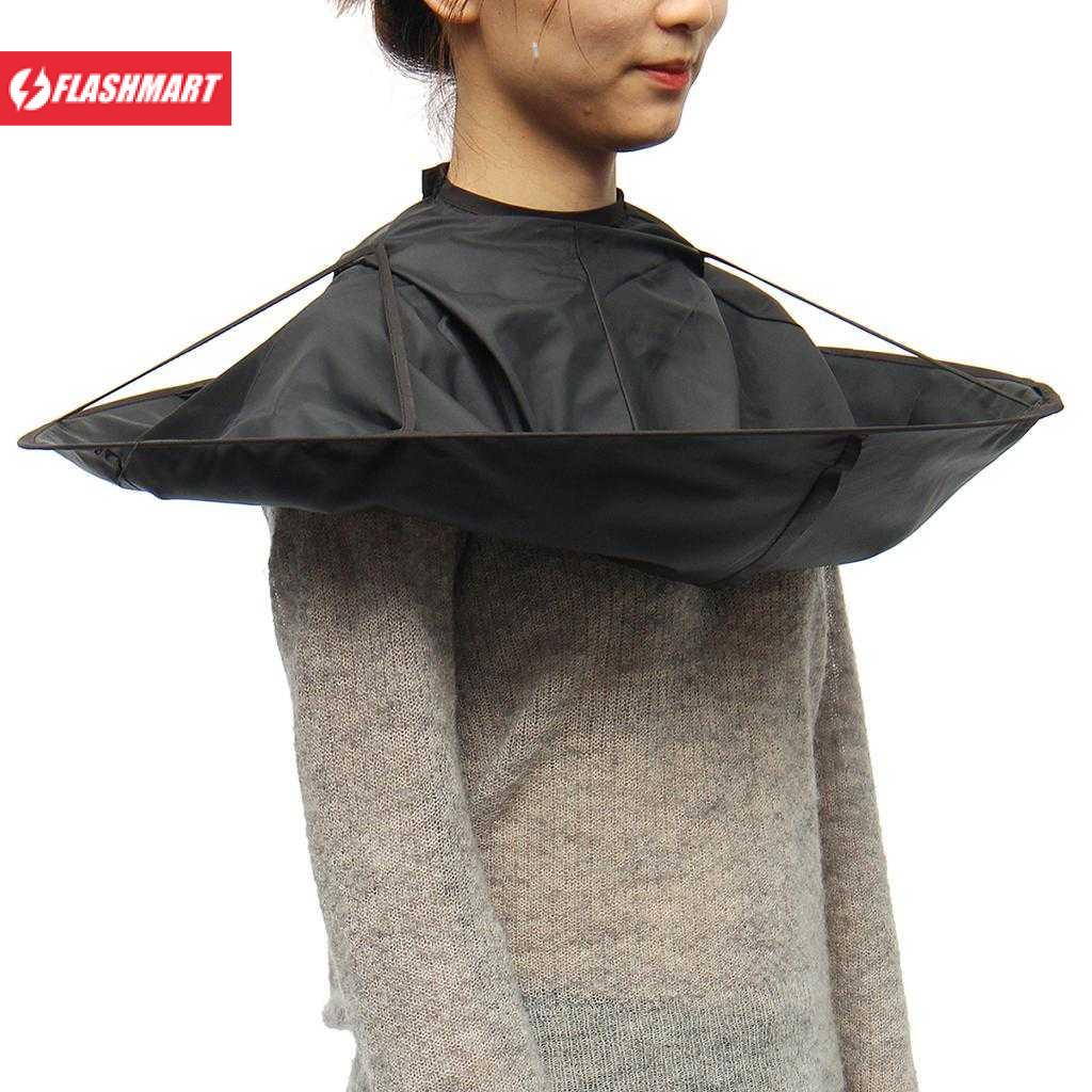 Flashmart Jubah Potong Rambut Salon Apron Barbershop Bentuk Payung 60 cm - DYN6