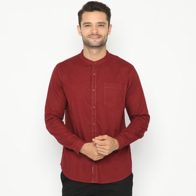 TERMURAH d&f Kemeja pria koko 004 - Maroon /BAJU KOKO PRIA/BAJU KOKO DEWASA/BAJU KOKO ANAK/BAJU KOKO