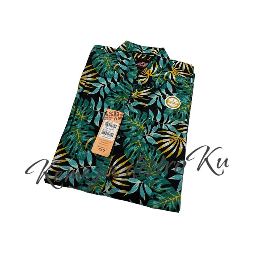 Kemeja Motif Surfing Pantai Pria Lengan Pendek Terbaru Baju Pantai Kotak Bunga Daun Pria Distro