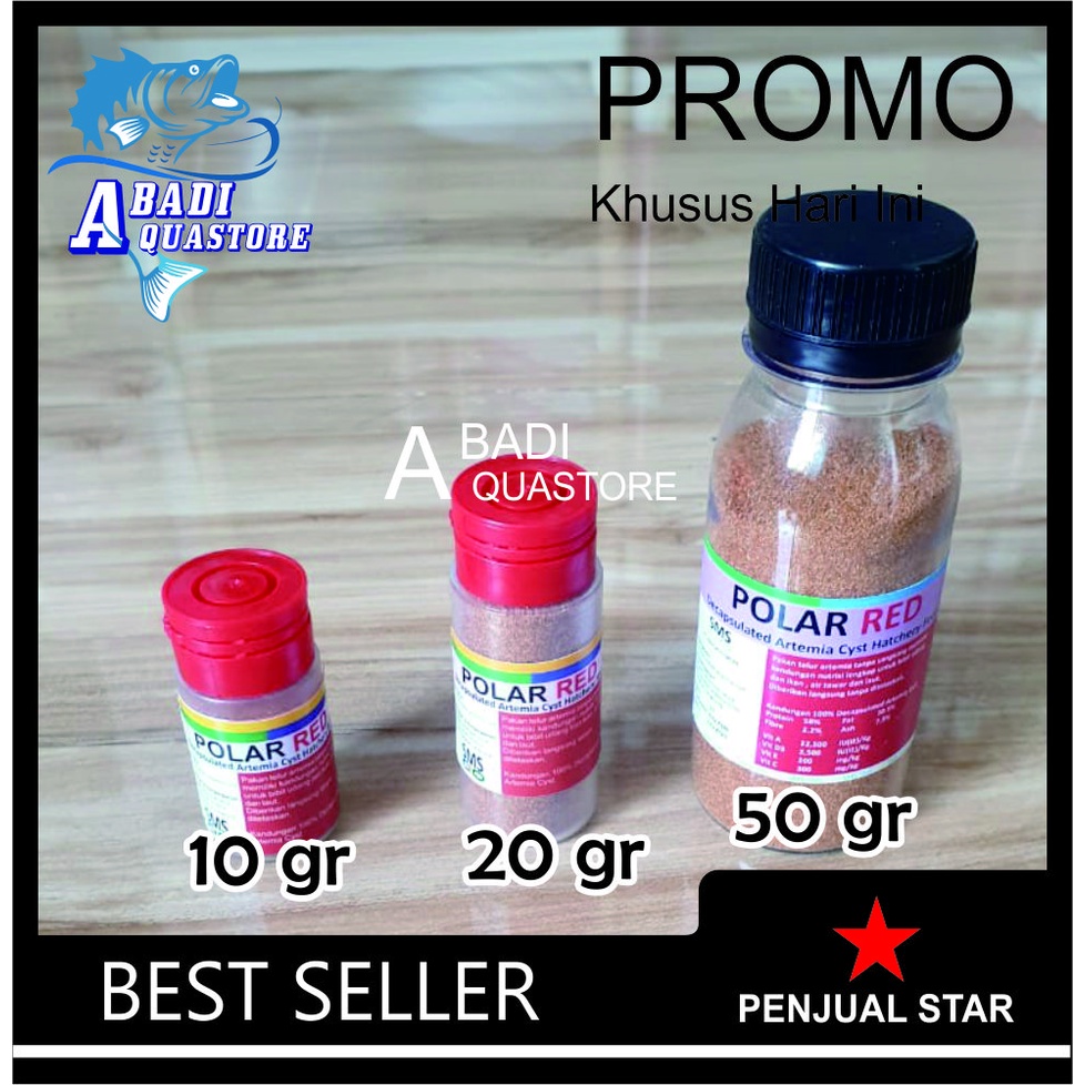 Artemia Polar Red - Artemia tanpa Cangkang - Atemia Instan - Daya Hidup Burayak Ikan Lebih Kuat - Ar