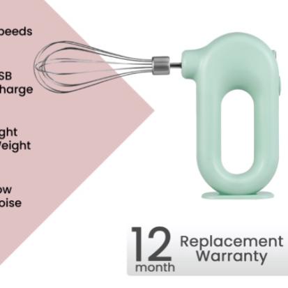 ♠ Solo River New Style Hand Mixer Wireless Blender Pengocok Telur Elektrik ☼