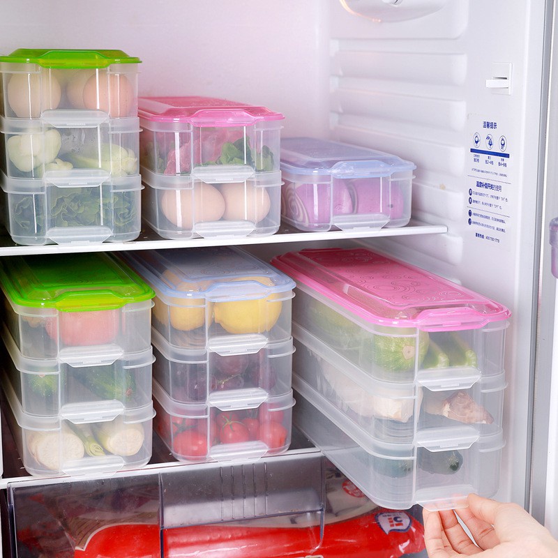 FYGALERY HL0193 Kotak Kontainer Makanan Kulkas Set Tempat Penyimpanan Transparan Dapur Multifungsi Food Storage Box