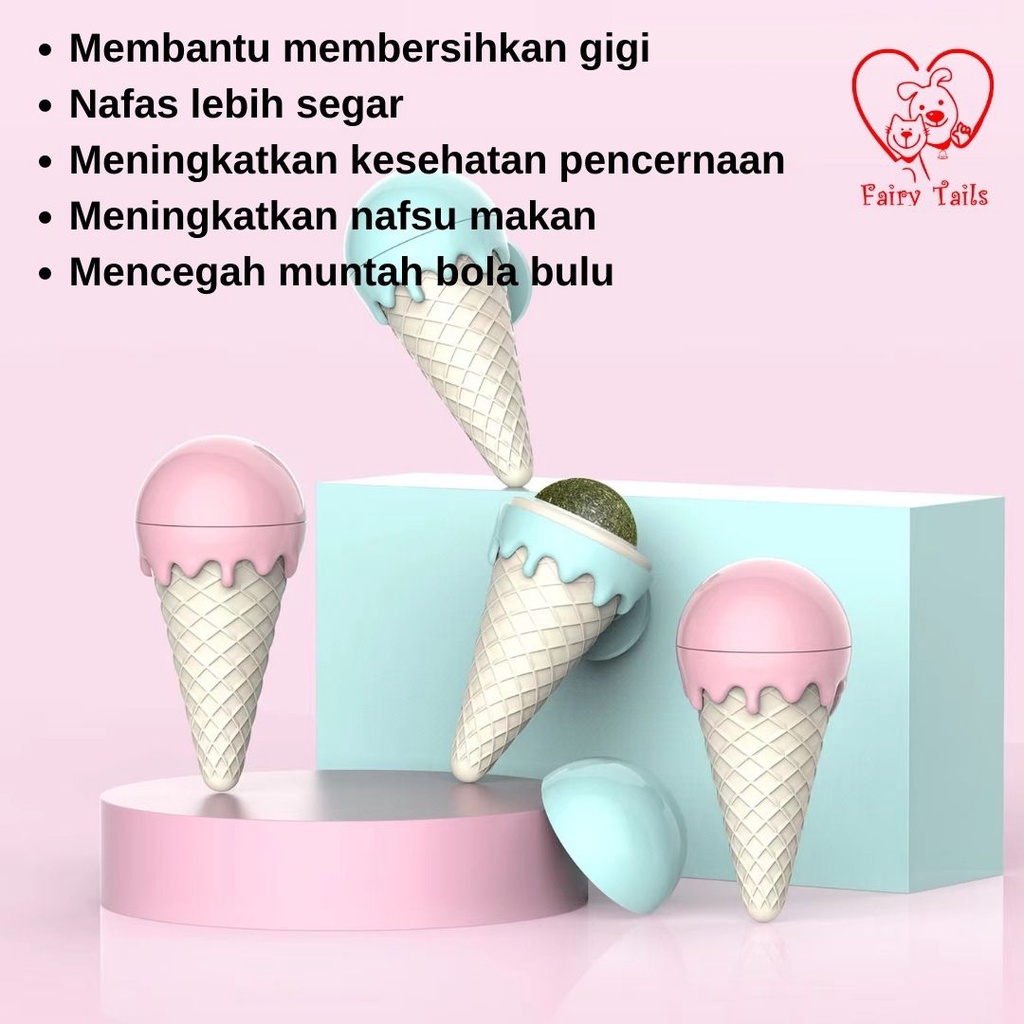 Mainan Catnip Ice Cream Cone Untuk Kucing Anabul Bentuk Es Krim / Catnip Toy for Cat