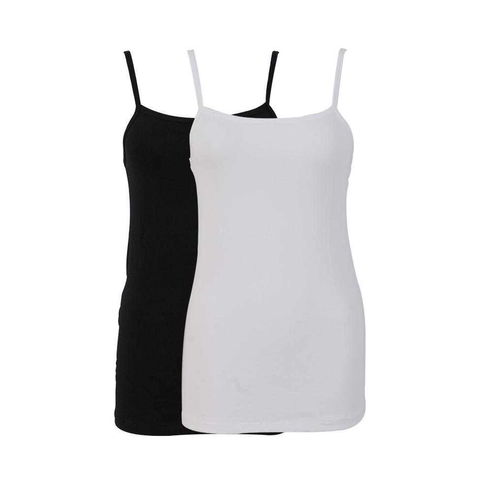 Scelta - Tanktop Wanita Atasan Tank Top Hitam Putih Polos Bahan Katun At Se 107