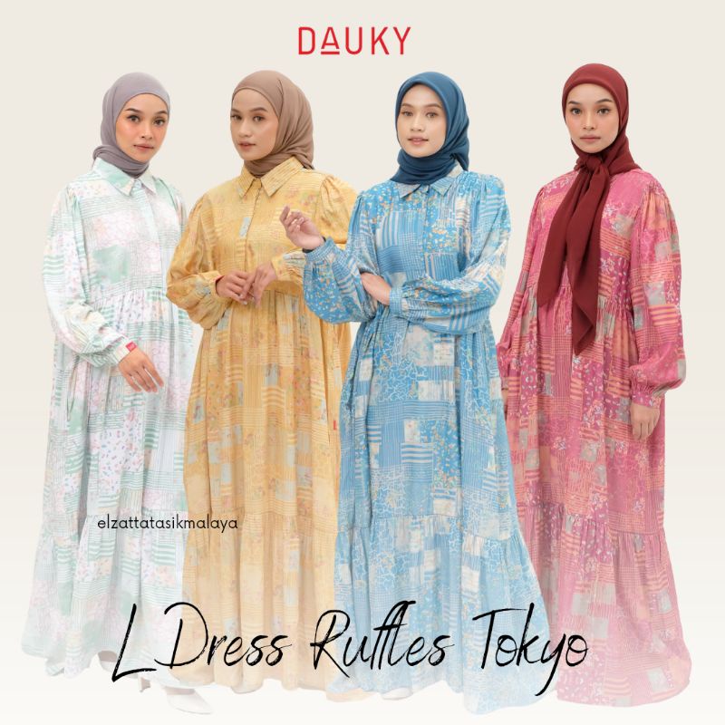 DAUKY GAMIS MOTIF JUMBO GAMIS L DRESS RUFFLES TOKYO ORIGINAL
