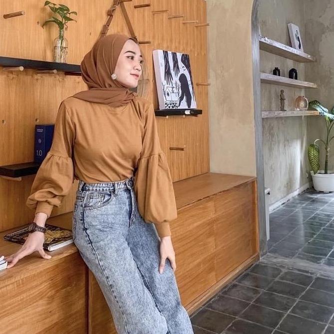 ➷ KAOS RIB TANGAN BALON / KAOS RIB PREMIUM LENGAN BALON PEEMIUM SOFT / KAOS RIB PREMIUM TANGAN BALON