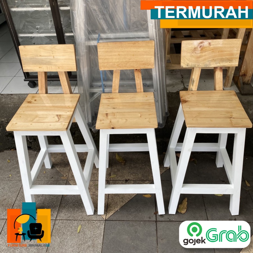 Kursi Bar Minimalis | Kursi Cafe Tinggi | Kursi Kayu Custom | Kursi Mini Bar | Kursi Tinggi 65cm | K