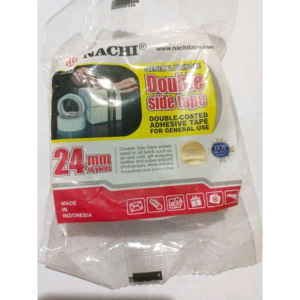 

Double tape NACHI 1 Inch/ 24mm x 10 yard/ isolasi bolak balik