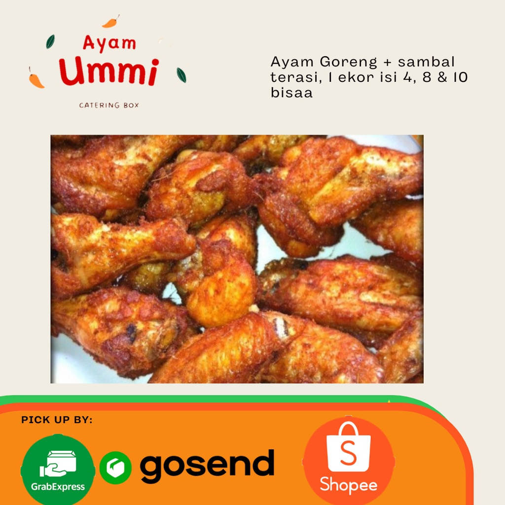 

Ayam Goreng Siap makan 1 ekor - 1/2e potong 4
