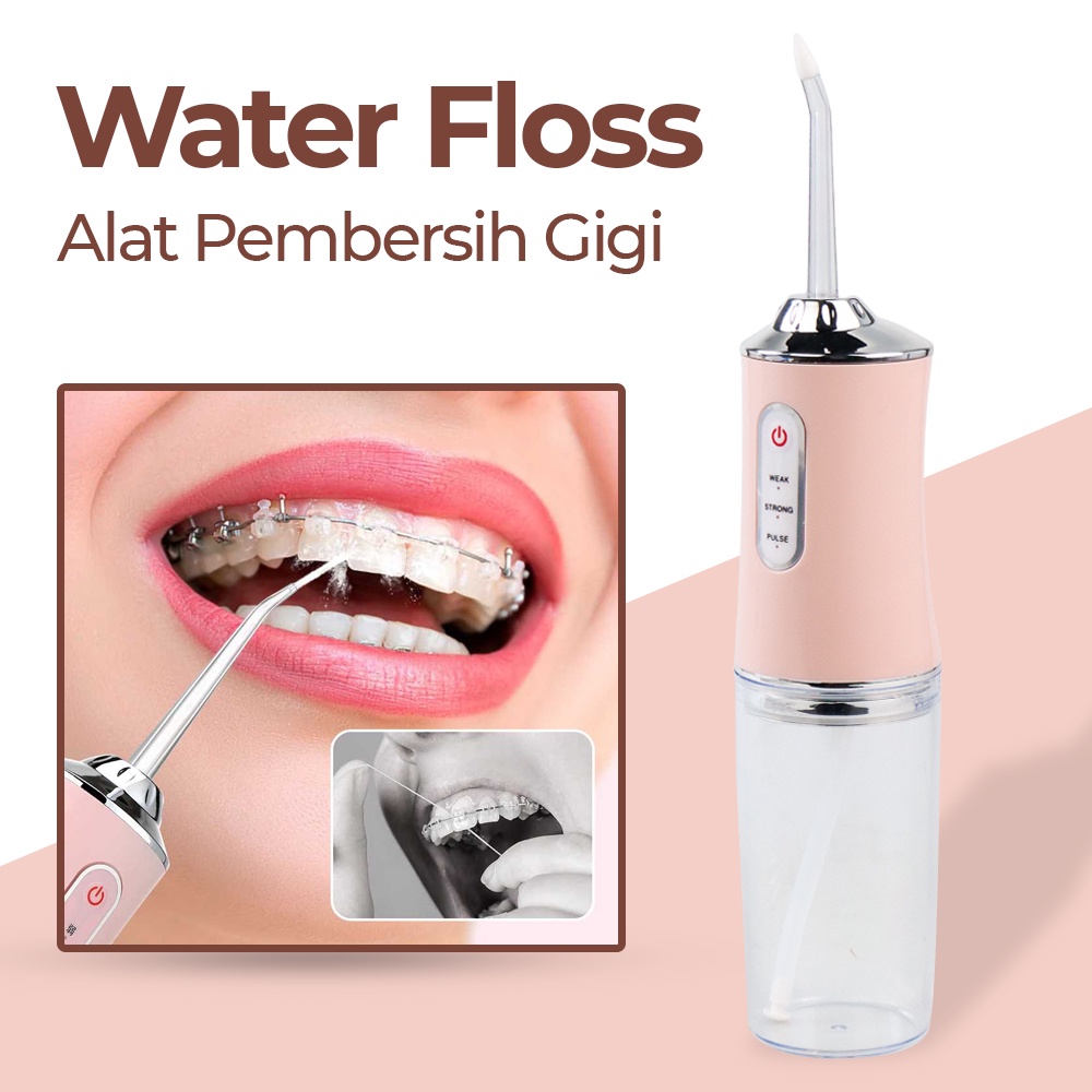 Hailicare Alat Pembersih Gigi Water Pulse Jet Dental Floss Pink AZ-009