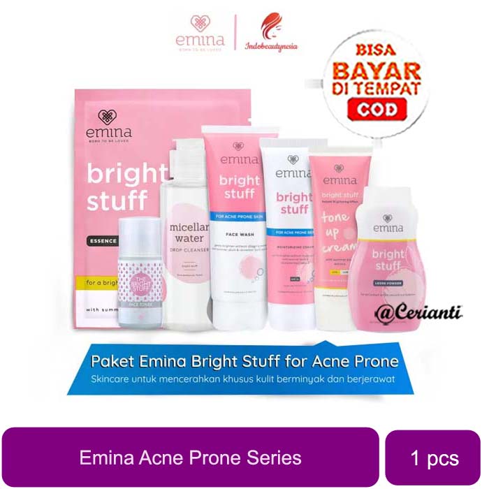 [ACNE PRONE SERIES | BPOM] Emina Bright Stuff for Acne Prone Skin Moisturizing Cream | Acne Prone Skin Face Wash_Cerianti