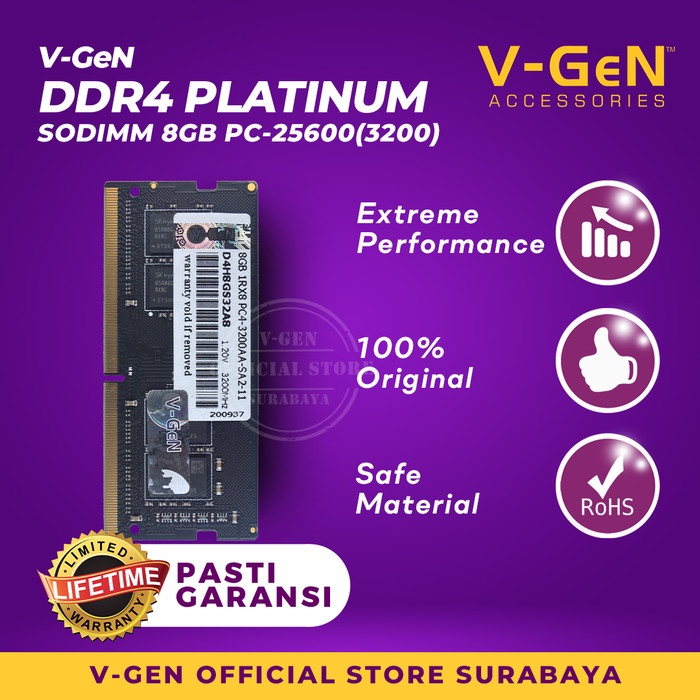 Best Seller Ram Ddr4 Sodimm V-Gen 8Gb Pc25600/3200Mhz - Memory Laptop Vgen