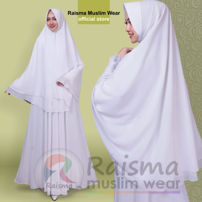Halaandshop- Gamis Putih Wanita / Baju Gamis Putih Syari / Gamis Putih Untuk Umroh