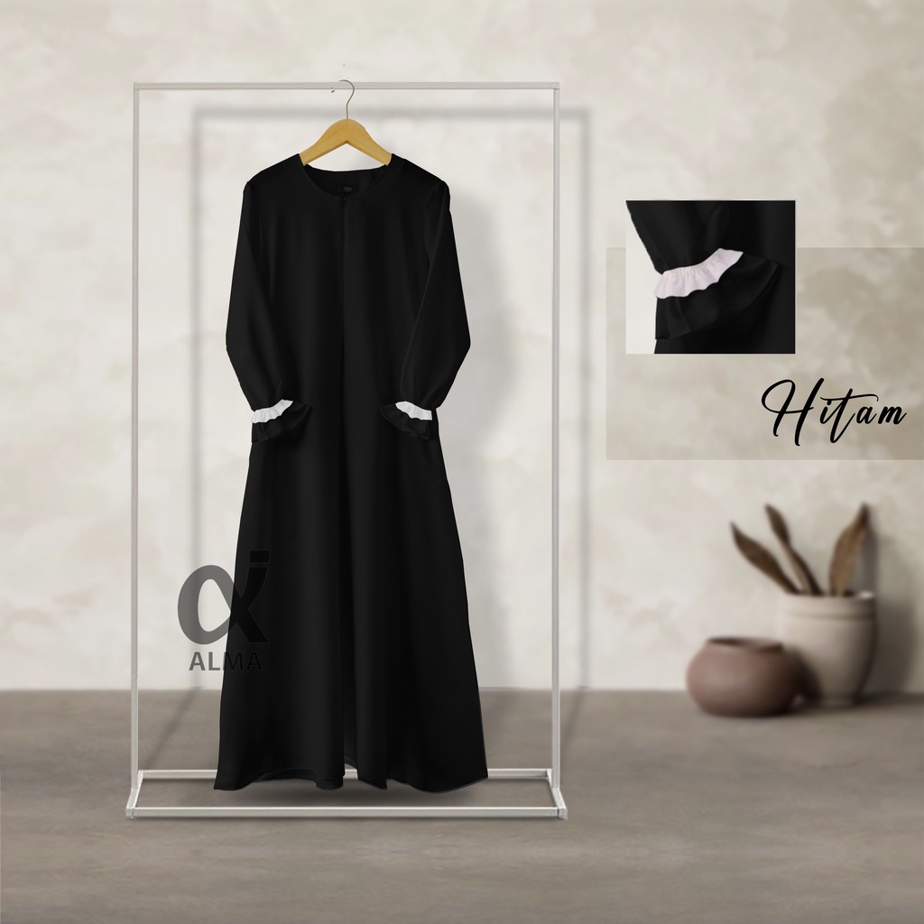 BISA COD Amira Dress | Size S M L XL XXL | Gamis Casual Busui Dress Gamis Renda Baju Muslimah