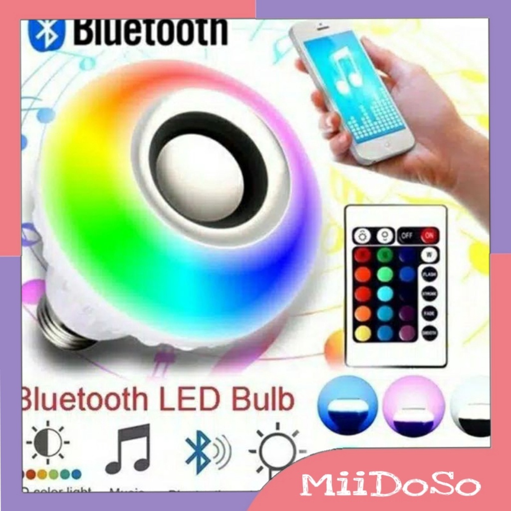 Bohlam Speaker Musik Bluetooth 2 in 1 - Lampu Speaker LED