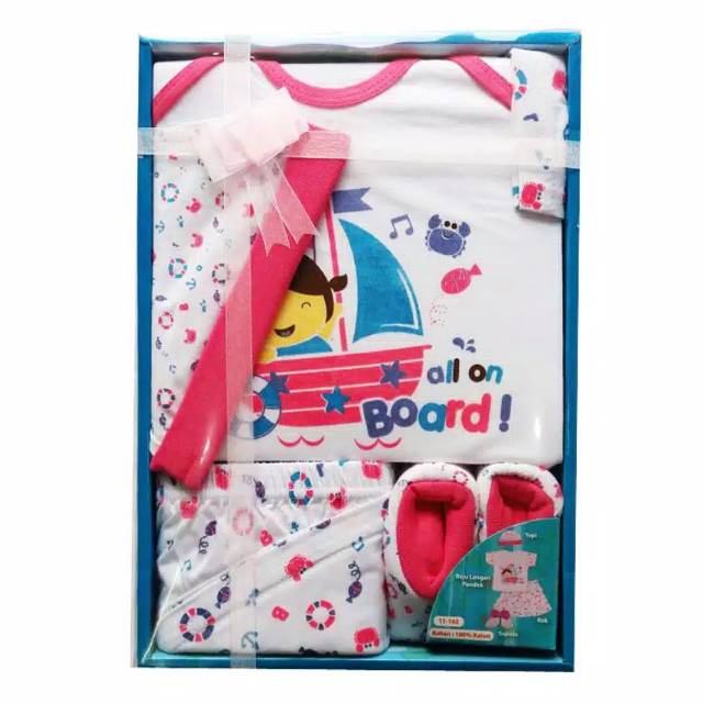 Kiddy Baby Gift Set Kapal Laut Biru 11162 -  Perlengkapan Baju Bayi Satu Set