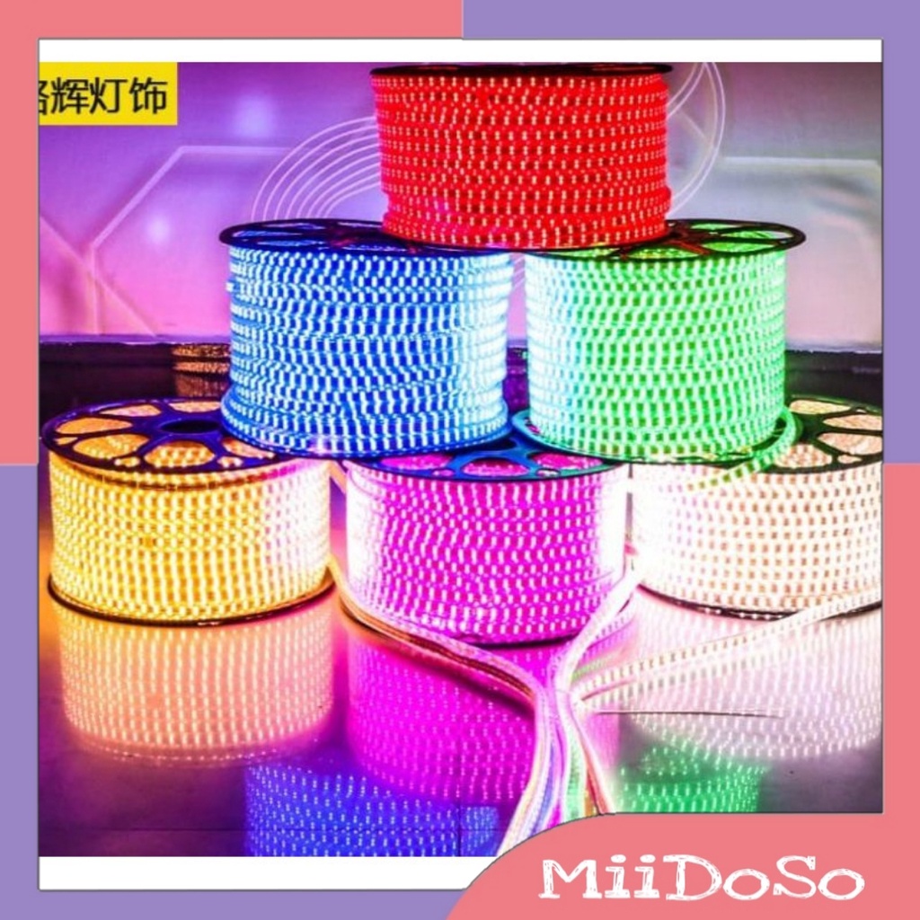 MIIDOSO LAMPU LED STRIP SELANG 5050 SMD AC 220V METERAN OUTDOOR AND INDOOR LAMPU PLAFON LAMPU HIAS