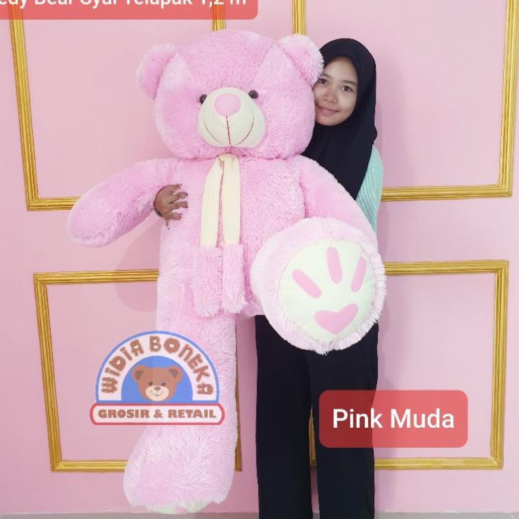 TERPERCAYA Boneka Tedy Bear Jumbo Syal Telapak 1,2 meter