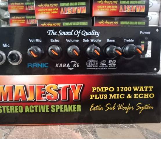 ★ kit power amplifier speaker aktif stereo karaoke plus echo 1700w PMPO majesty ✰
