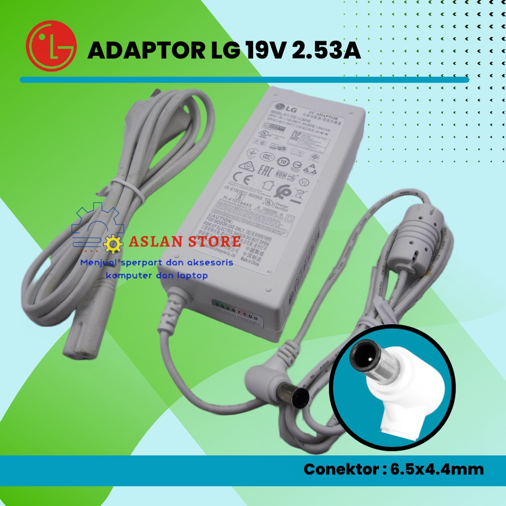 Adaptor Charger LG 19V 2.53A LCAP45 ADS-16FSG-19 LED TV Samsung UA32J4003AR UA32J4003D A4819N_FDY