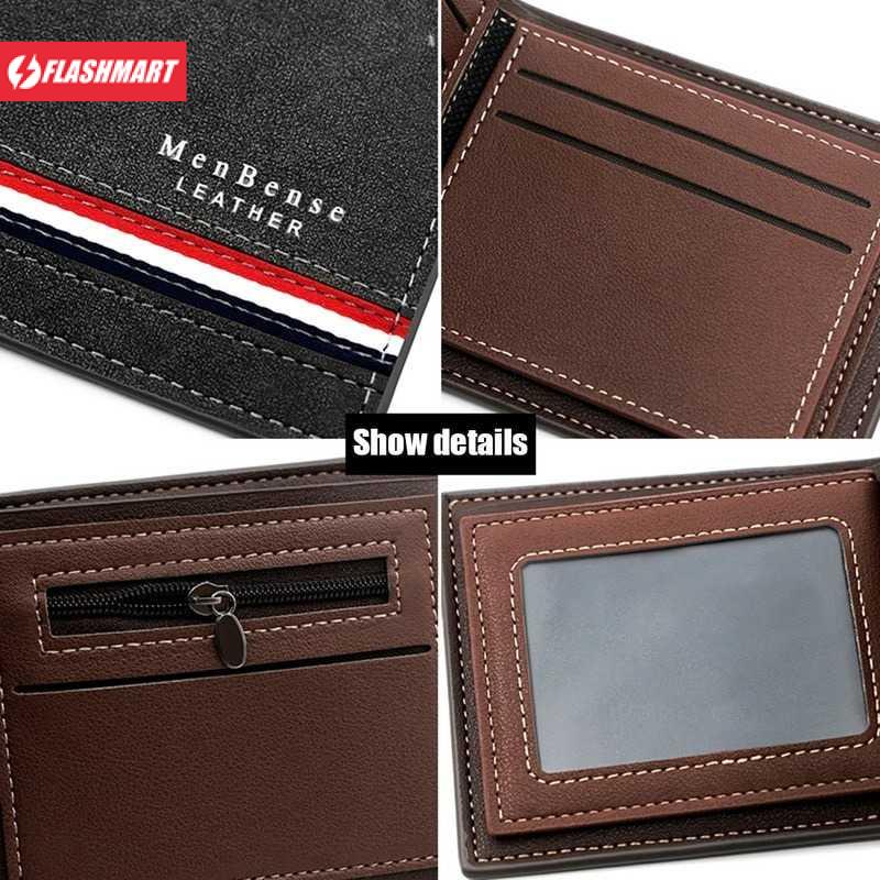 Flashmart Dompet Pria Bahan Kulit Leather Wallet - QB05