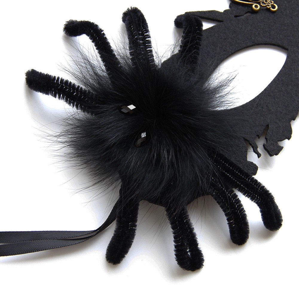 Black Spider Masquerade Halloween Half Face Mask 8710