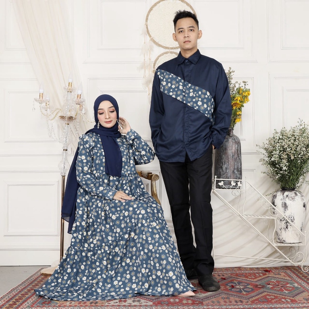 Set Couple Muslim Pasangan Kekinian Bunga Setia HOPYLOVY