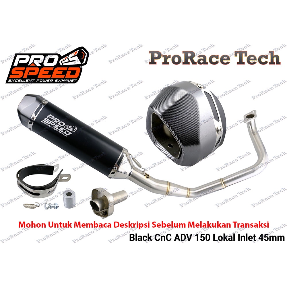 Knalpot Prospeed Black CNC ADV 150 CC Fullsystem