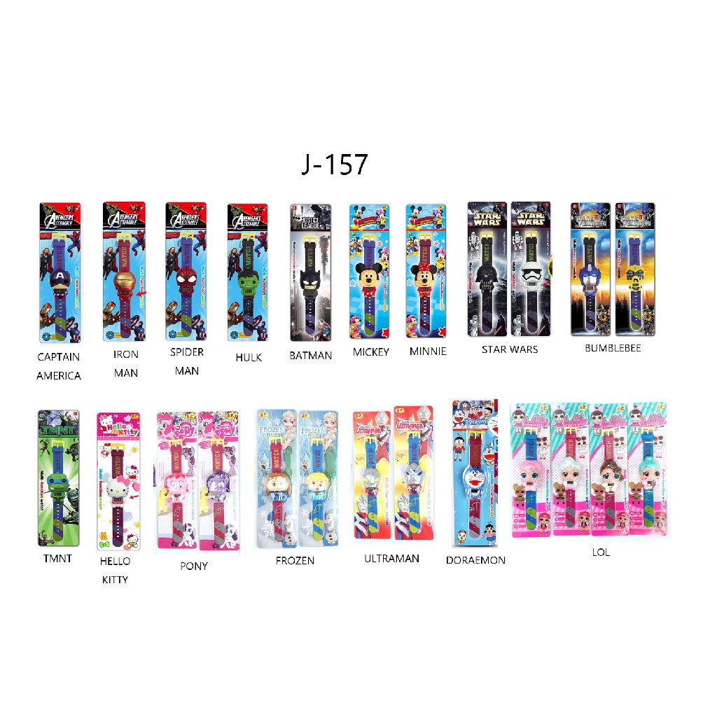 FYGALERY J157 Jam Tangan Karakter Anak Packing OPP Kids Fashion Superhero Digital Watch Murah