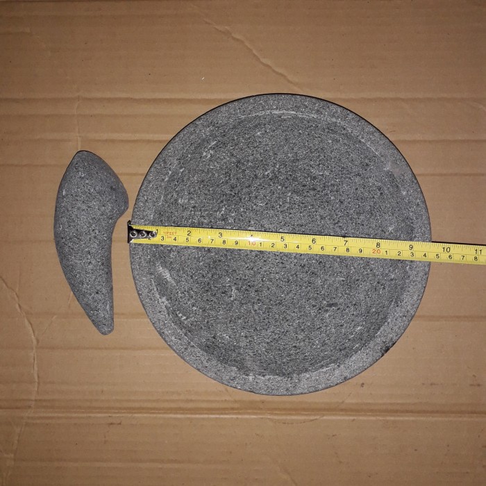 :::::::] COBEK BATU BUBUTAN MESIN + ULEKAN UKURAN 24 CM. BATU ASLI %