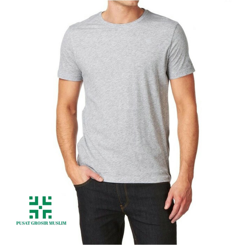 Diskon Kaos Polos Lengan Pendek Kerah O Neck Cotton Combed 30s Abu Misty