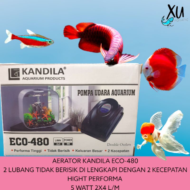 AERATOR KANDILA 2 LUBANG ECO-480 POMPA UDARA / AIRPUMP AQUARIUM KOLAM