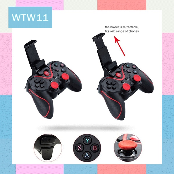 X3 Wireless Controller X3 Gamepad Joystick Bluetooth Plus Holder HP Gamepad Controller Gamepad X3 Gamepad Gaming Joystick X3