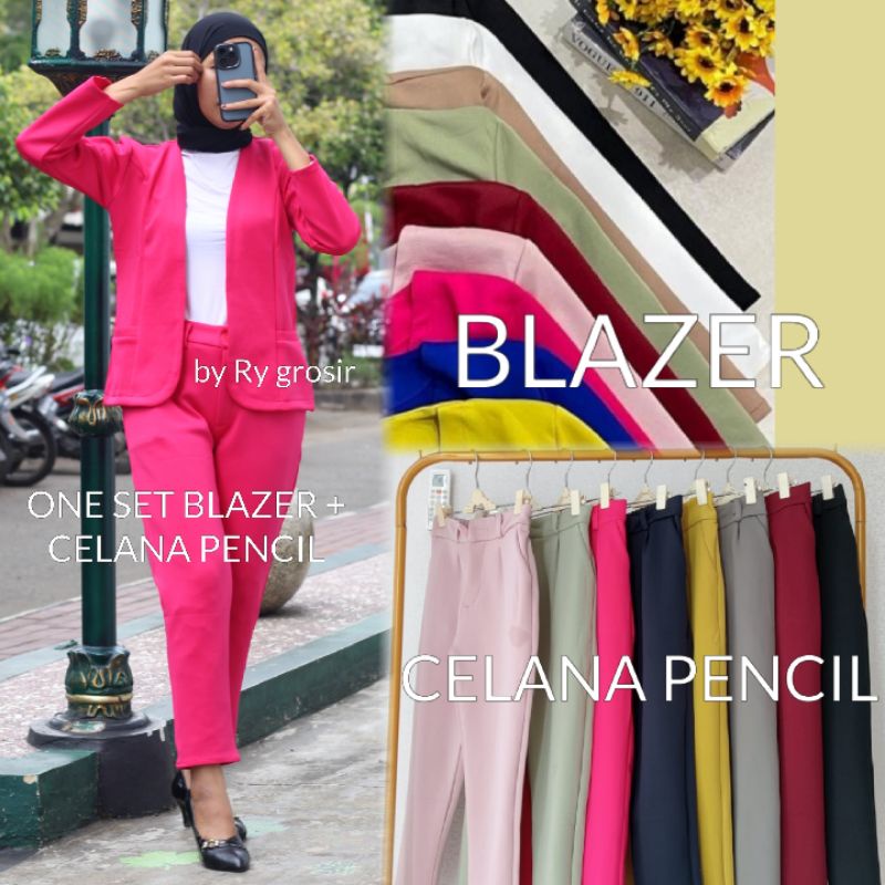 SETELAN BLAZER + CELANA SCUBA