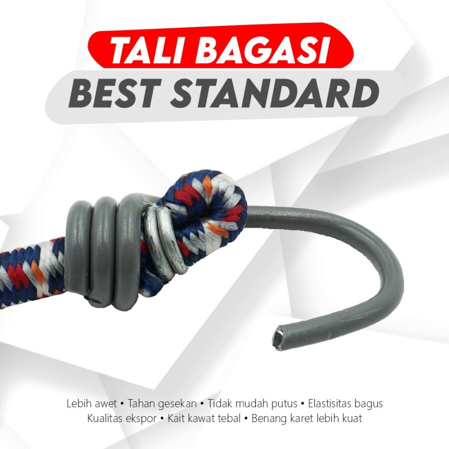 Tali Bagasi Karet Ikat Barang Motor 100cm 60cm Serbaguna Kuat Tebal