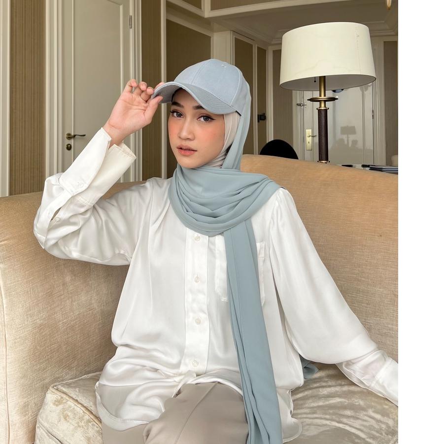 ♥ Gonegani Hijab Instant Topi Cap Melayu Shawl ♩